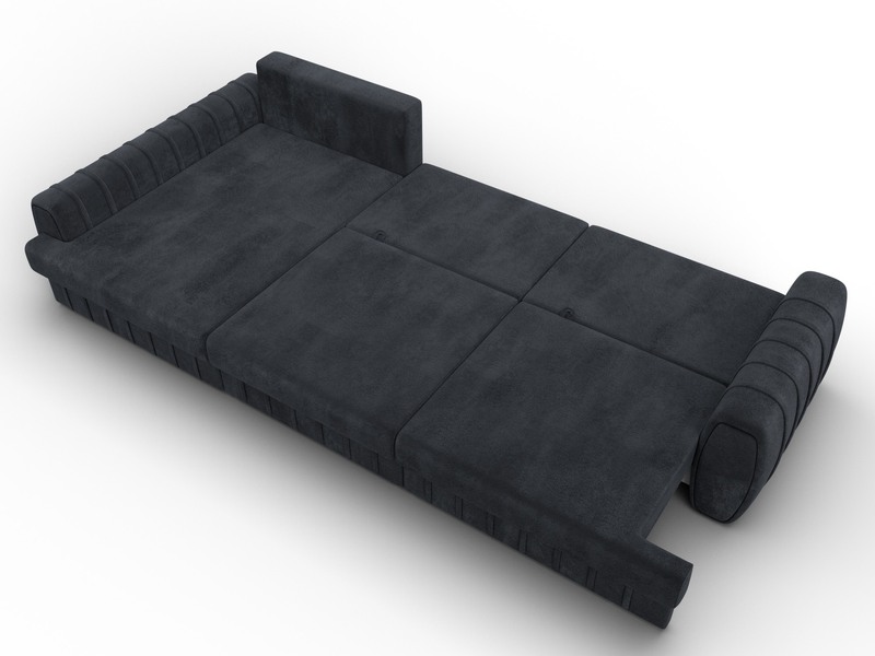 Диван угловой Лига-057 НПБ Лонг угол левый, Велюр, TOWER 11 темно-серый