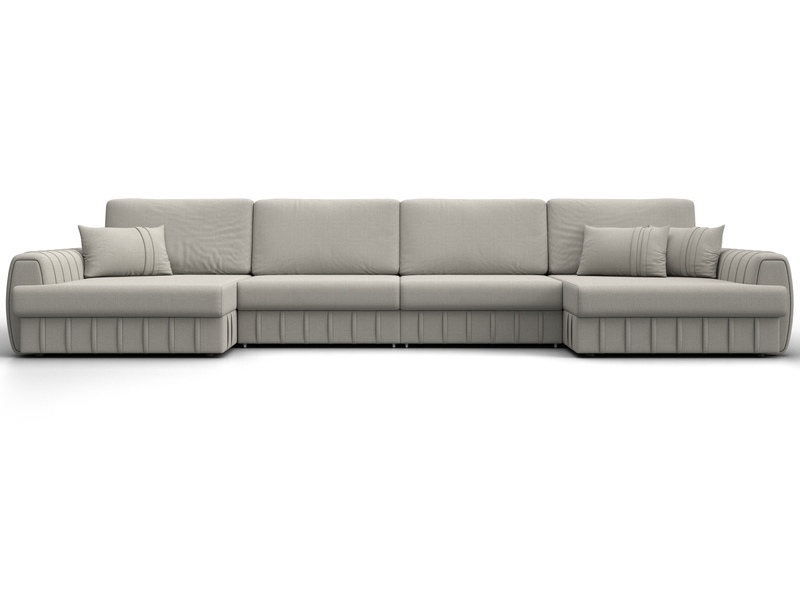 Диван П-образный Лига-057 НПБ Лонг, Рогожка, Амур 02 бежевый