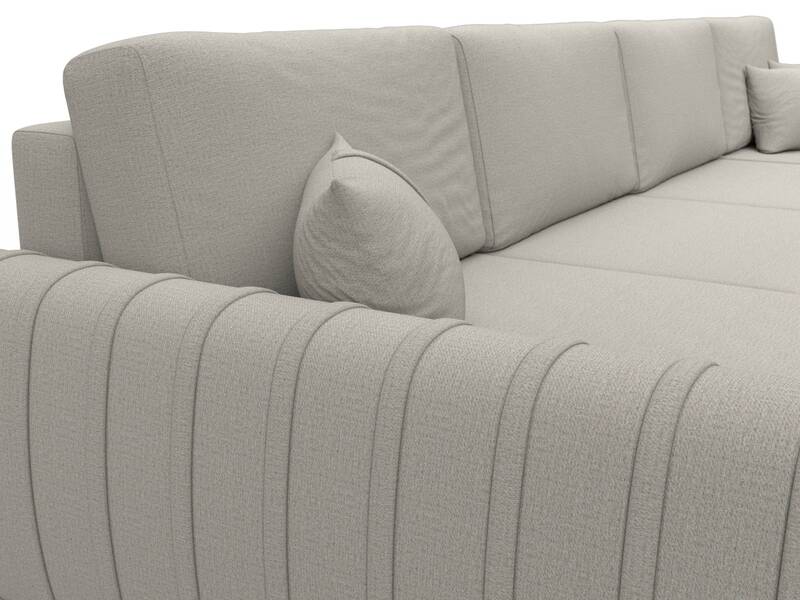 Диван П-образный Лига-057 НПБ Лонг, Рогожка, Амур 02 бежевый