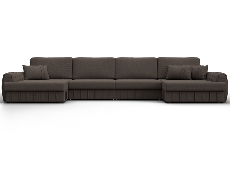 Диван П-образный Лига-057 НПБ Лонг, Рогожка, Амур 05 коричневый