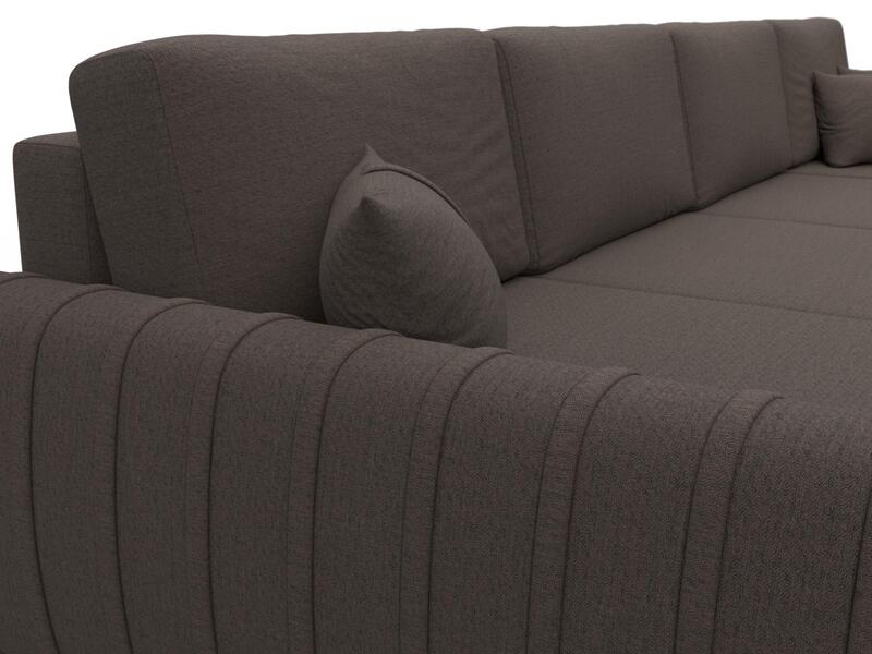 Диван П-образный Лига-057 НПБ Лонг, Рогожка, Амур 05 коричневый