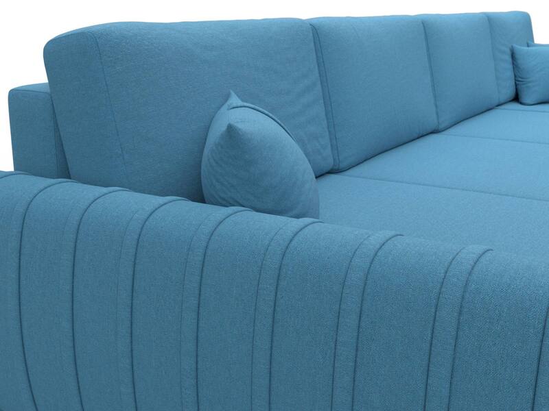 Диван П-образный Лига-057 НПБ Лонг, Рогожка, Амур 10 голубой