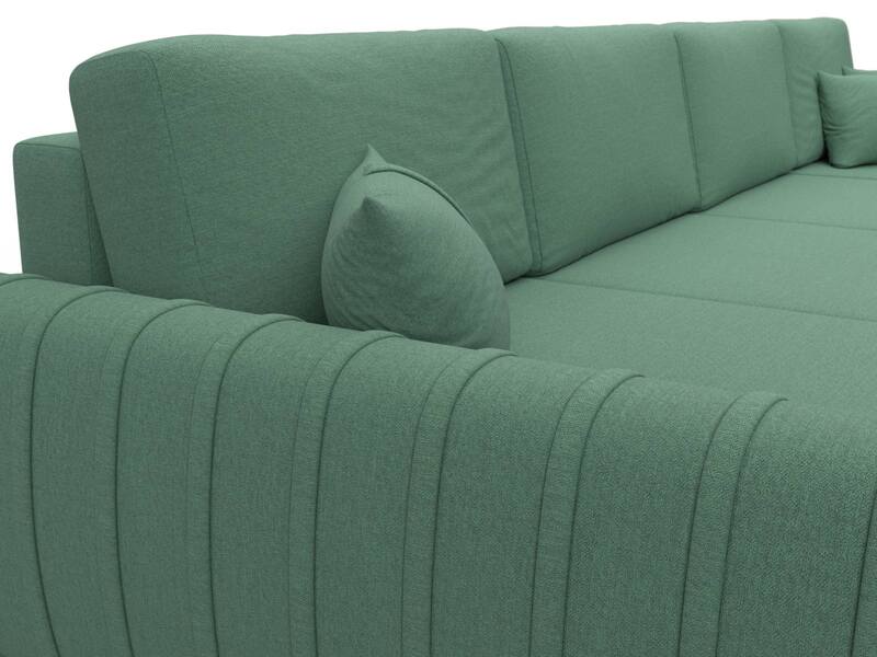 Диван П-образный Лига-057 НПБ Лонг, Рогожка, Амур 11 зеленый