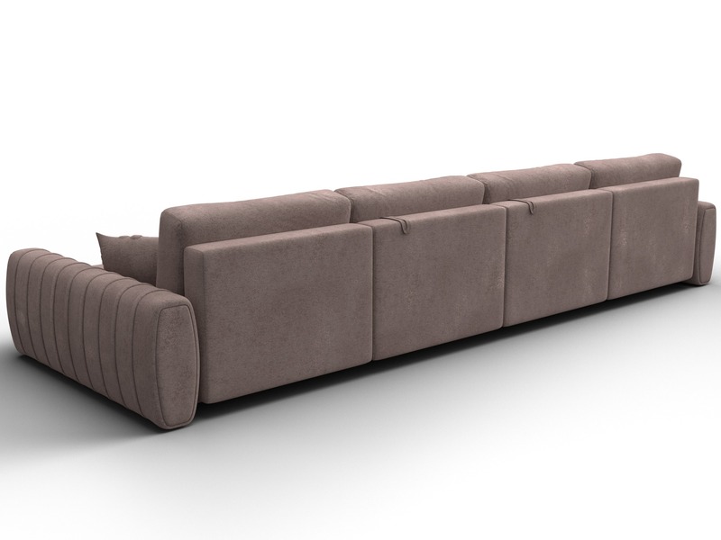 Диван П-образный Лига-057 НПБ Лонг, Велюр, TOWER 05 бежевый