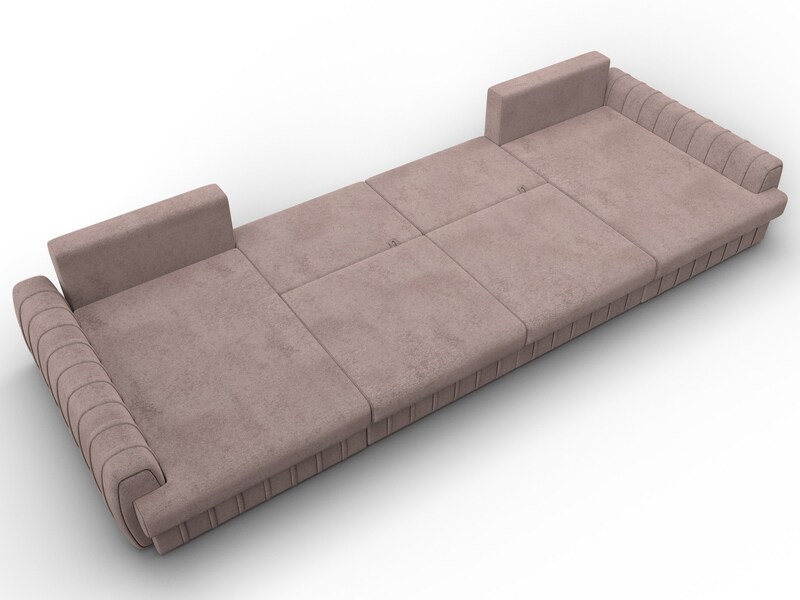 Диван П-образный Лига-057 НПБ Лонг, Велюр, TOWER 05 бежевый