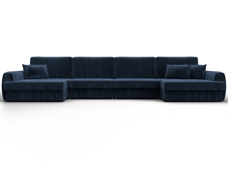 Диван П-образный Лига-057 НПБ Лонг, Велюр, TOWER 13 синий