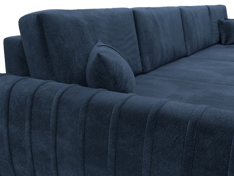 Диван П-образный Лига-057 НПБ Лонг, Велюр, TOWER 13 синий