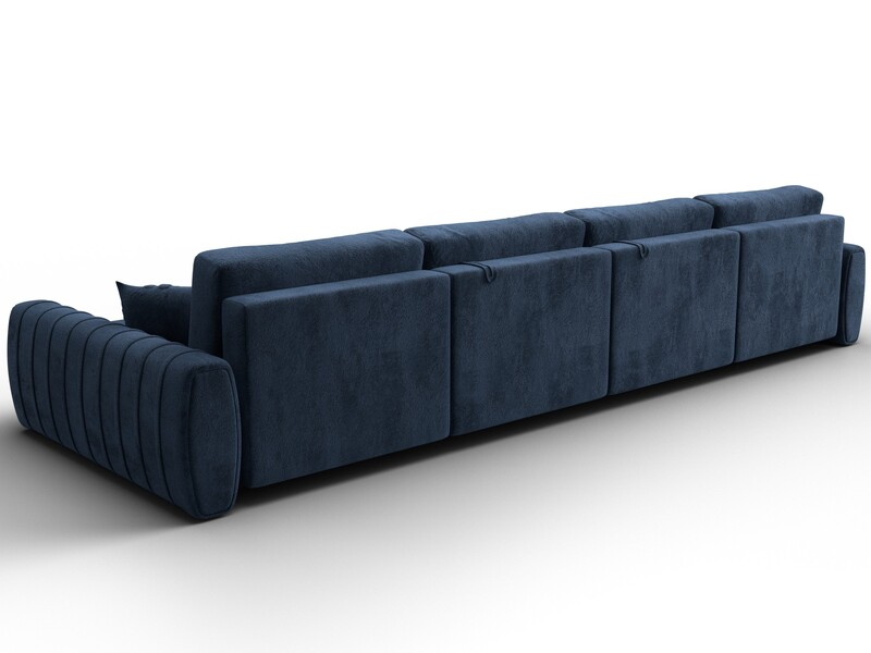 Диван П-образный Лига-057 НПБ Лонг, Велюр, TOWER 13 синий
