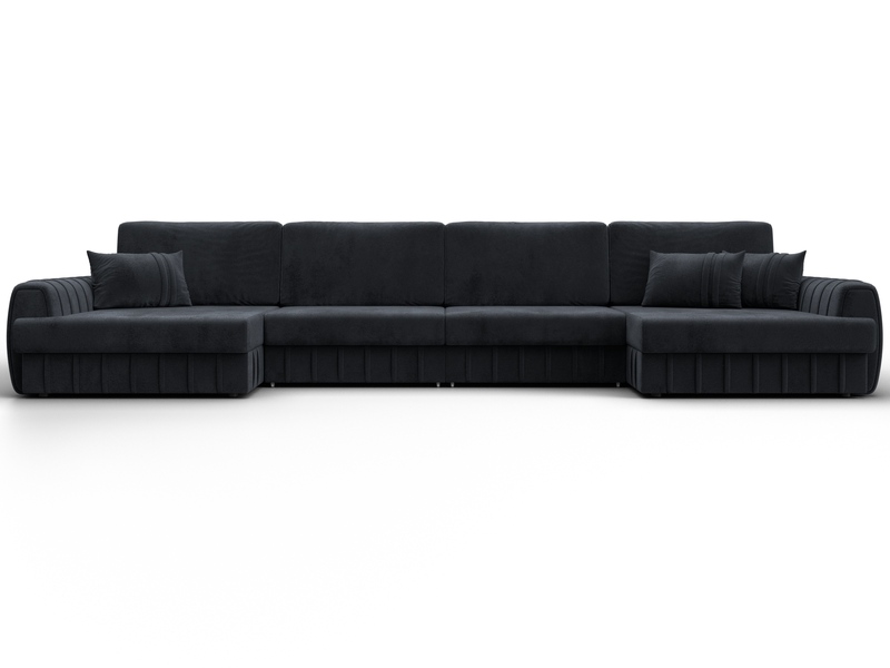 Диван П-образный Лига-057 НПБ Лонг, Велюр, TOWER 11 темно-серый