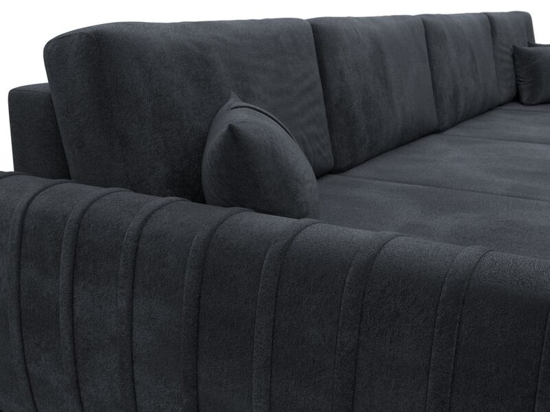 Диван П-образный Лига-057 НПБ Лонг, Велюр, TOWER 11 темно-серый