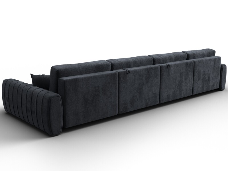 Диван П-образный Лига-057 НПБ Лонг, Велюр, TOWER 11 темно-серый