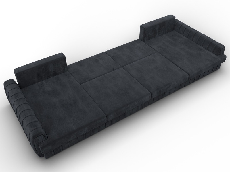 Диван П-образный Лига-057 НПБ Лонг, Велюр, TOWER 11 темно-серый