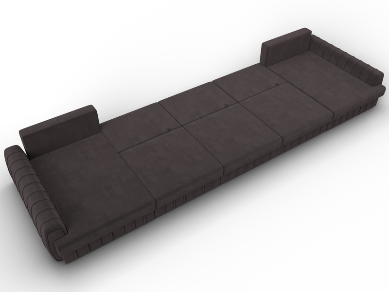 Диван П-образный Лига-057 НПБ МегаЛонг, Велюр, SEVEN 727 коричневый