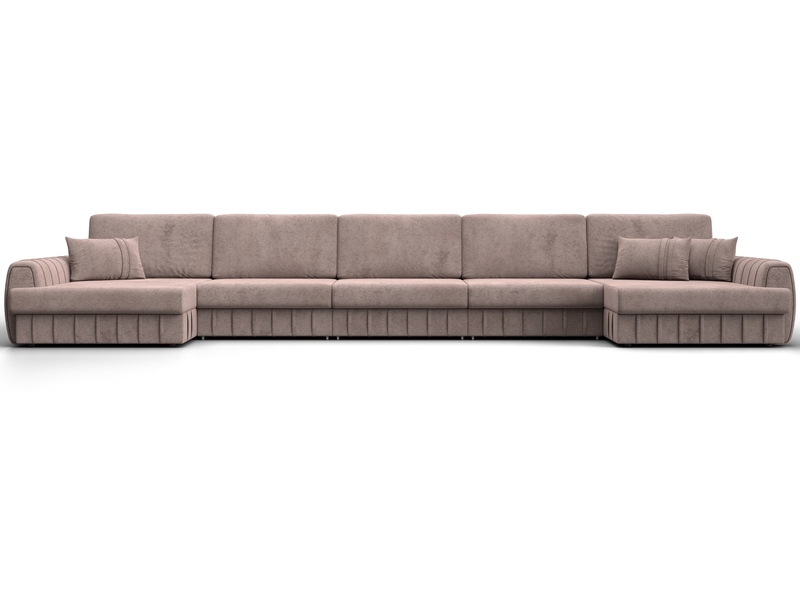 Диван П-образный Лига-057 НПБ МегаЛонг, Велюр, TOWER 05 бежевый