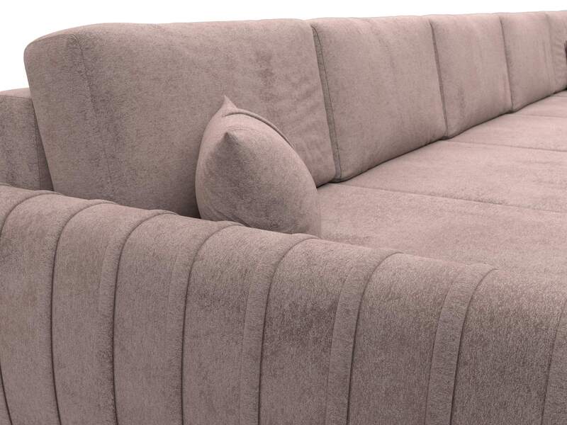 Диван П-образный Лига-057 НПБ МегаЛонг, Велюр, TOWER 05 бежевый