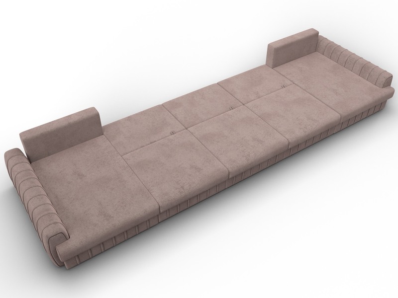 Диван П-образный Лига-057 НПБ МегаЛонг, Велюр, TOWER 05 бежевый