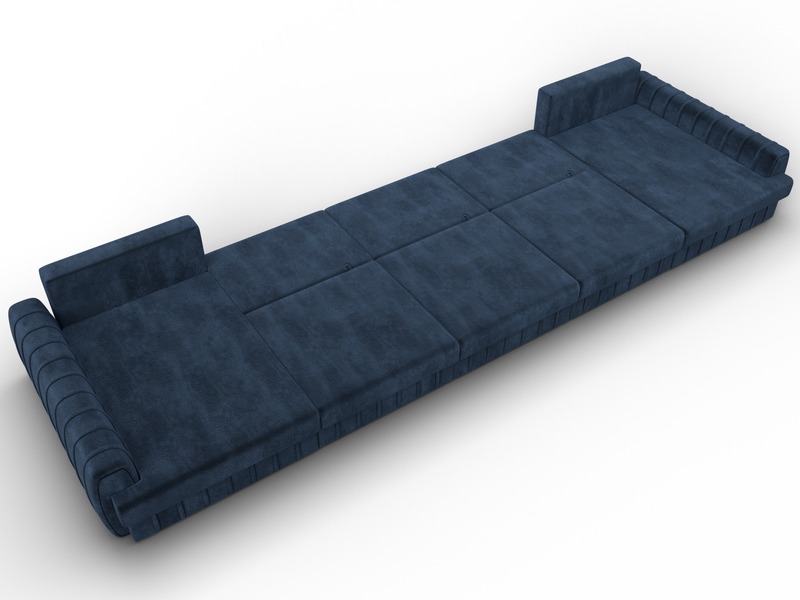 Диван П-образный Лига-057 НПБ МегаЛонг, Велюр, TOWER 13 синий