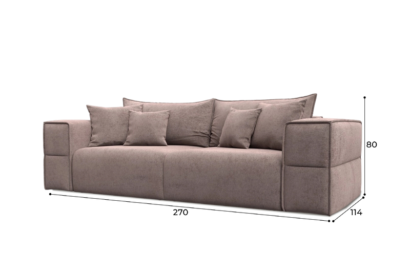 Диван прямой Лига-058 НПБ, Велюр, TOWER 05 бежевый