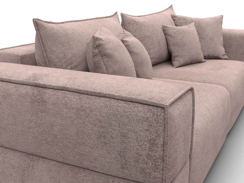 Диван прямой Лига-058 НПБ, Велюр, TOWER 05 бежевый