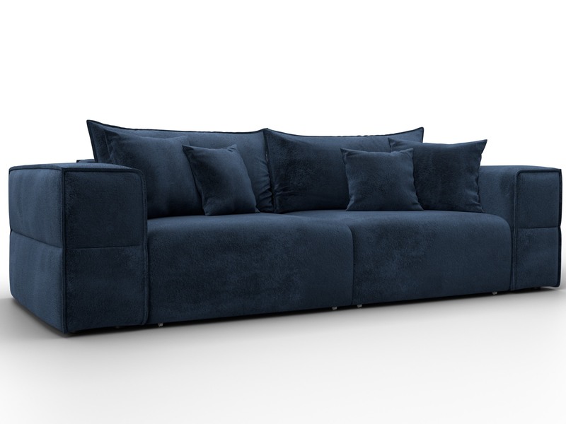 Диван прямой Лига-058 НПБ, Велюр, TOWER 13 синий