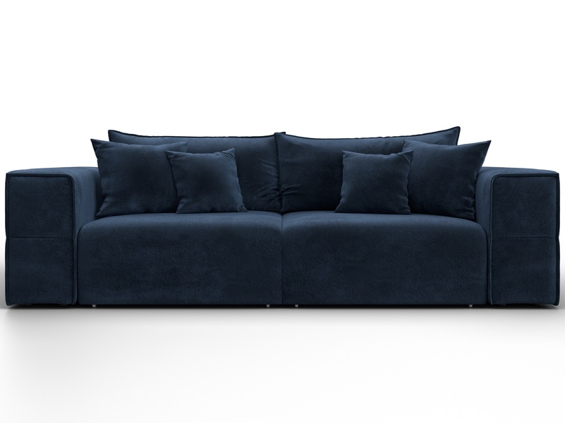 Диван прямой Лига-058 НПБ, Велюр, TOWER 13 синий