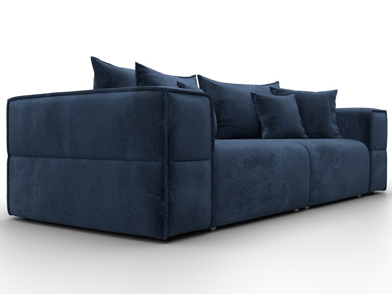 Диван прямой Лига-058 НПБ, Велюр, TOWER 13 синий