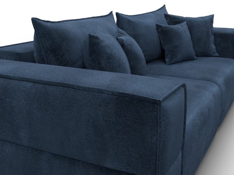 Диван прямой Лига-058 НПБ, Велюр, TOWER 13 синий