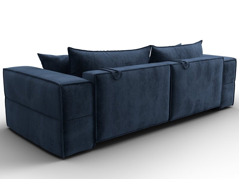 Диван прямой Лига-058 НПБ, Велюр, TOWER 13 синий