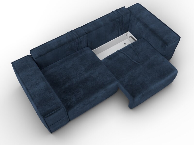 Диван прямой Лига-058 НПБ, Велюр, TOWER 13 синий