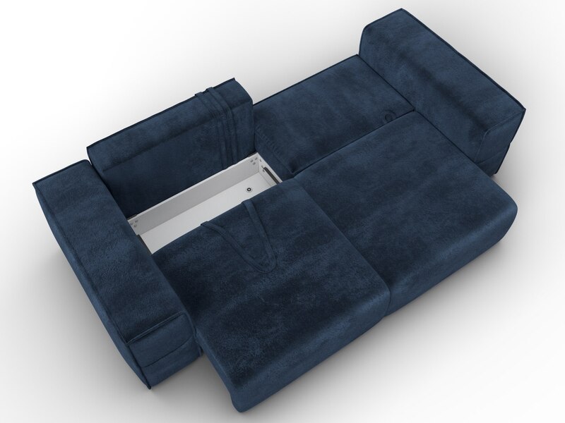 Диван прямой Лига-058 НПБ, Велюр, TOWER 13 синий