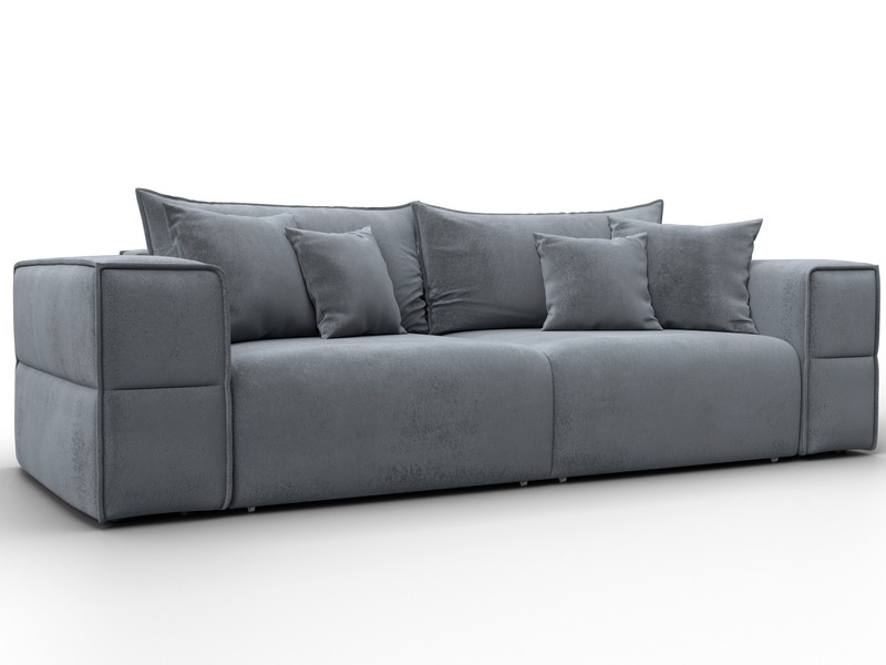 Диван прямой Лига-058 НПБ, Велюр, TOWER 10 серый