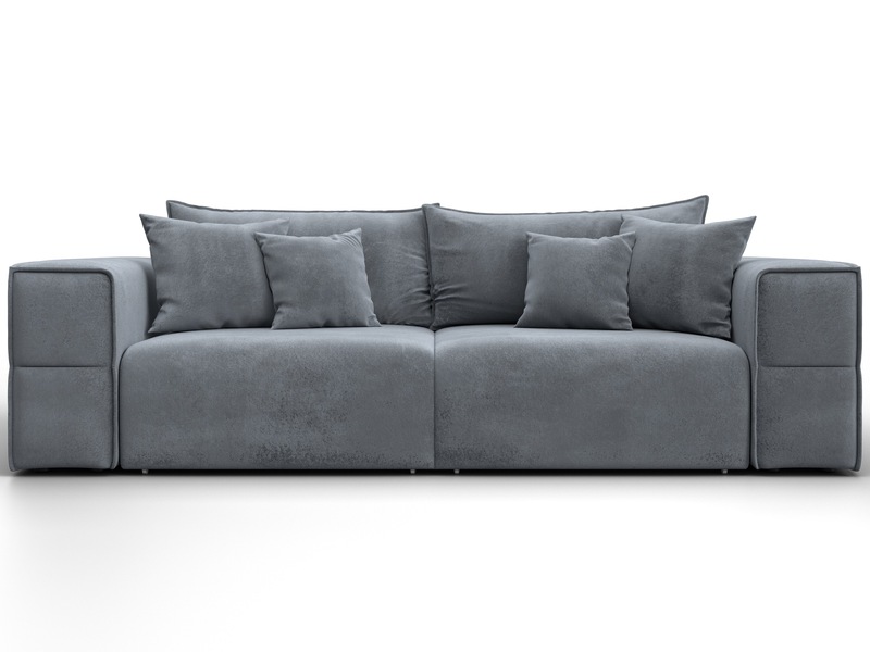 Диван прямой Лига-058 НПБ, Велюр, TOWER 10 серый