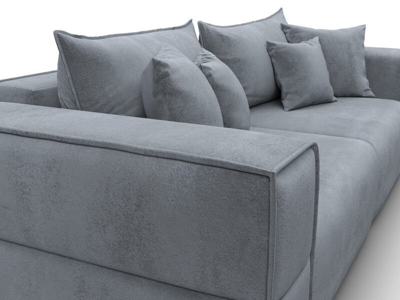 Диван прямой Лига-058 НПБ, Велюр, TOWER 10 серый