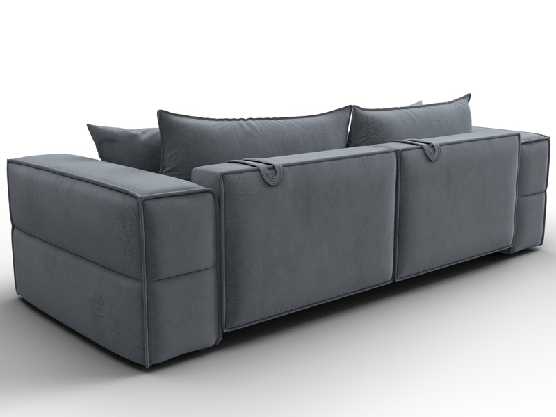 Диван прямой Лига-058 НПБ, Велюр, TOWER 10 серый