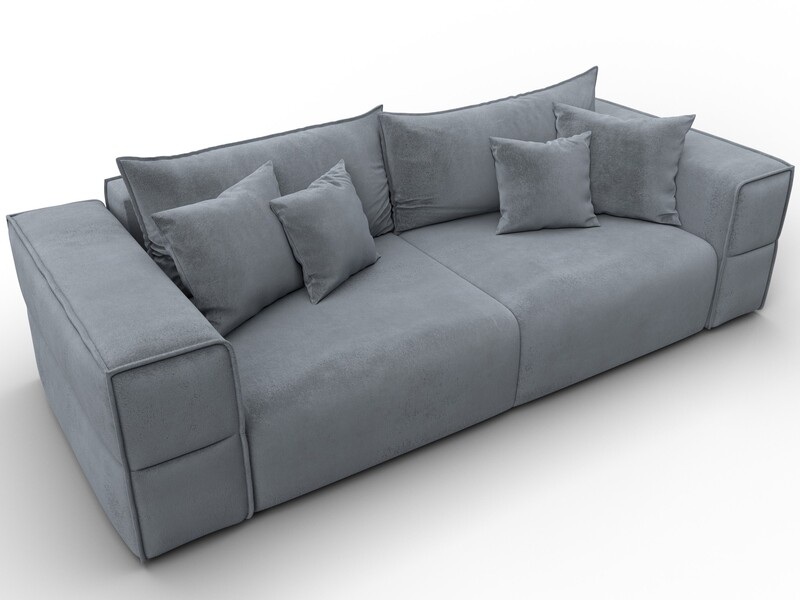 Диван прямой Лига-058 НПБ, Велюр, TOWER 10 серый