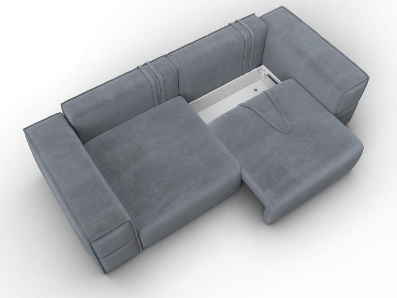 Диван прямой Лига-058 НПБ, Велюр, TOWER 10 серый