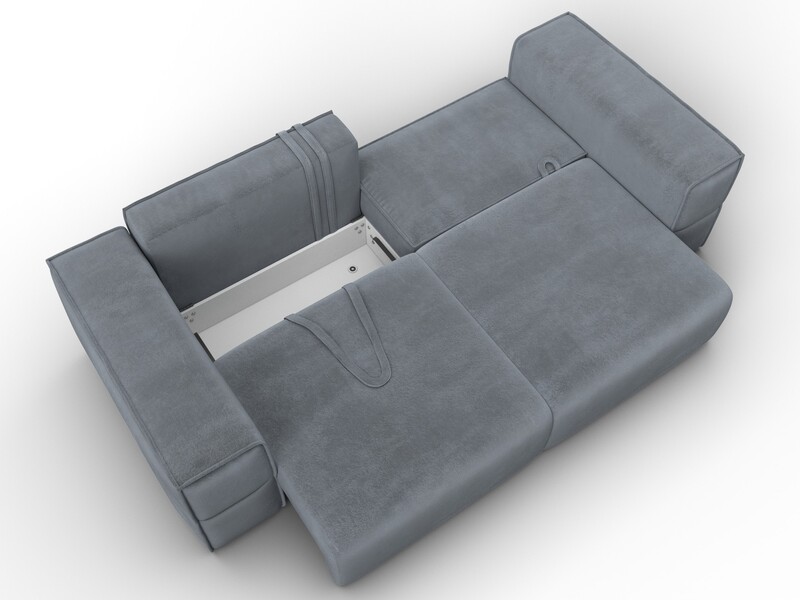 Диван прямой Лига-058 НПБ, Велюр, TOWER 10 серый