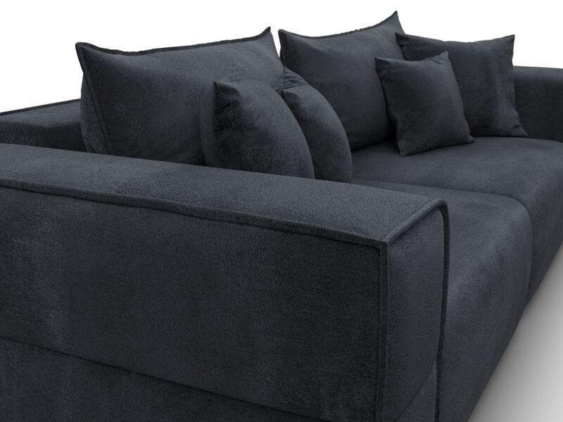 Диван прямой Лига-058 НПБ, Велюр, TOWER 11 темно-серый