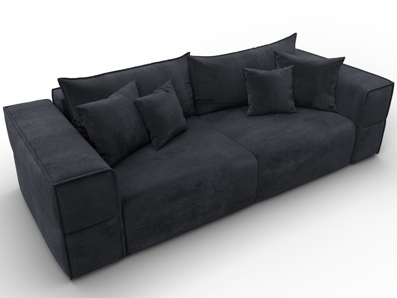 Диван прямой Лига-058 НПБ, Велюр, TOWER 11 темно-серый