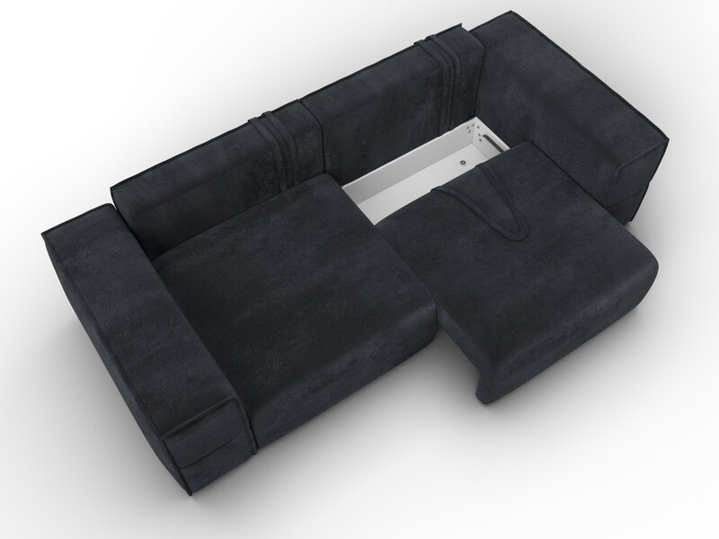 Диван прямой Лига-058 НПБ, Велюр, TOWER 11 темно-серый