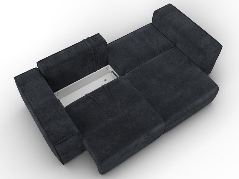 Диван прямой Лига-058 НПБ, Велюр, TOWER 11 темно-серый