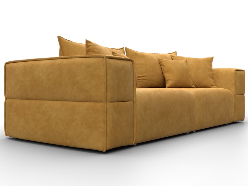 Диван прямой Лига-058 НПБ, Велюр, BRUT 10 желтый