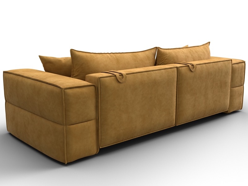 Диван прямой Лига-058 НПБ, Велюр, BRUT 10 желтый