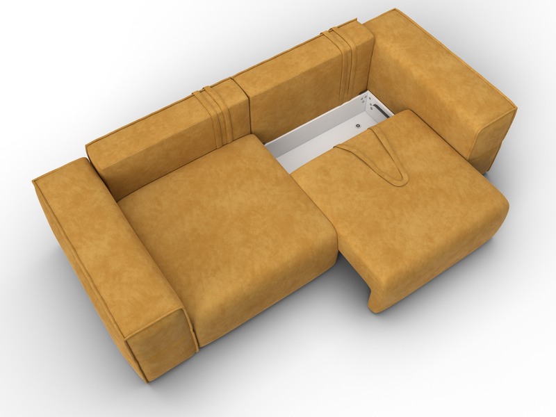 Диван прямой Лига-058 НПБ, Велюр, BRUT 10 желтый