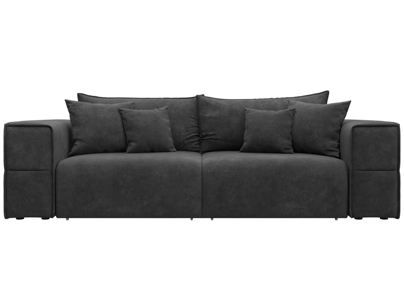 Диван прямой Лига-058 НПБ, Велюр, BRUT 16 темно-серый