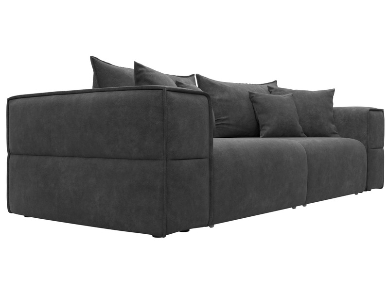 Диван прямой Лига-058 НПБ, Велюр, BRUT 16 темно-серый