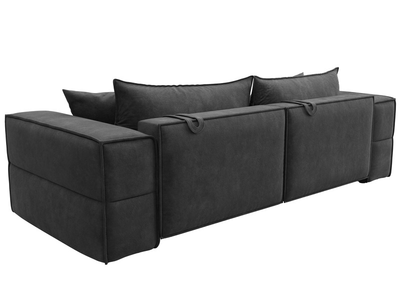 Диван прямой Лига-058 НПБ, Велюр, BRUT 16 темно-серый