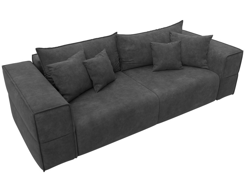 Диван прямой Лига-058 НПБ, Велюр, BRUT 16 темно-серый