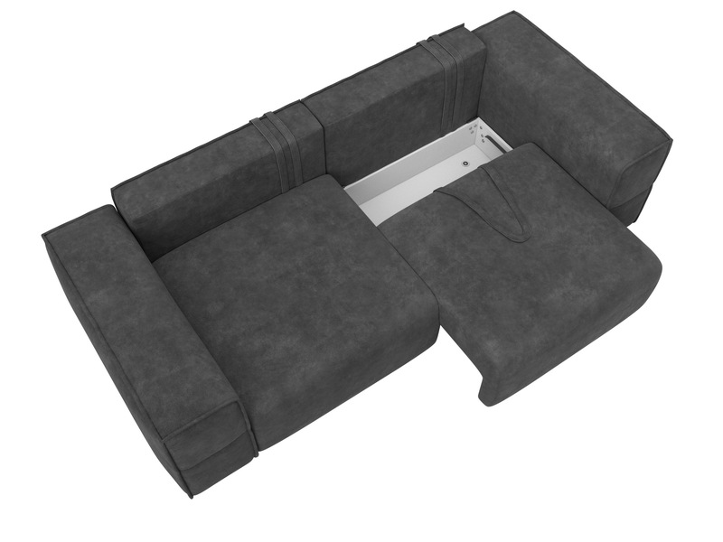 Диван прямой Лига-058 НПБ, Велюр, BRUT 16 темно-серый