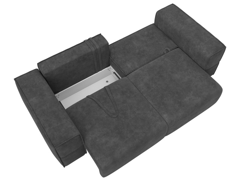 Диван прямой Лига-058 НПБ, Велюр, BRUT 16 темно-серый